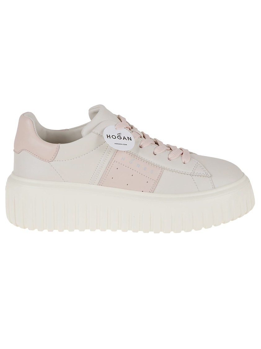 Hogan H-stripes Allac.fascia Logo Sneakers In White