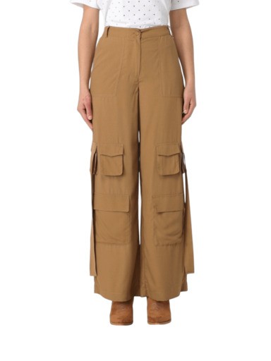 Shop Twinset Actitude Wide-leg Trousers With Cargo Pockets
