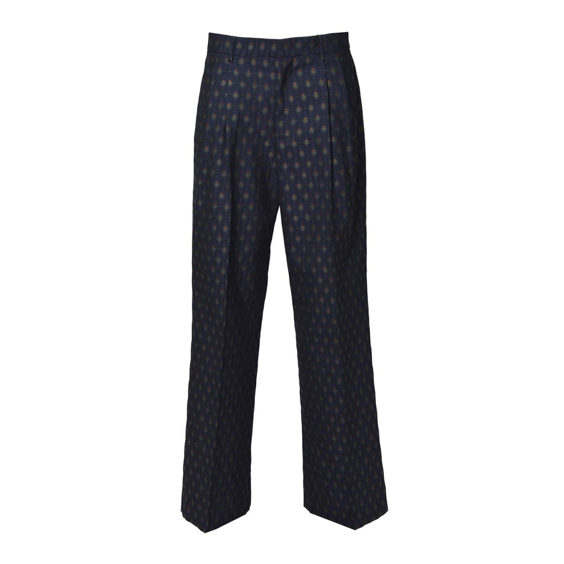 ETRO ETRO BLUE JACQUARD WOOL PALAZZO PANTS