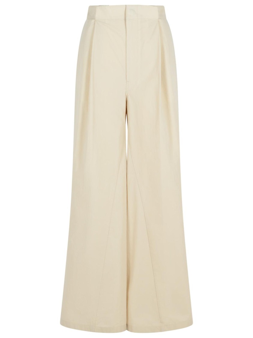 Maison Margiela Over Ivory Cotton Blend Pants In Neutrals