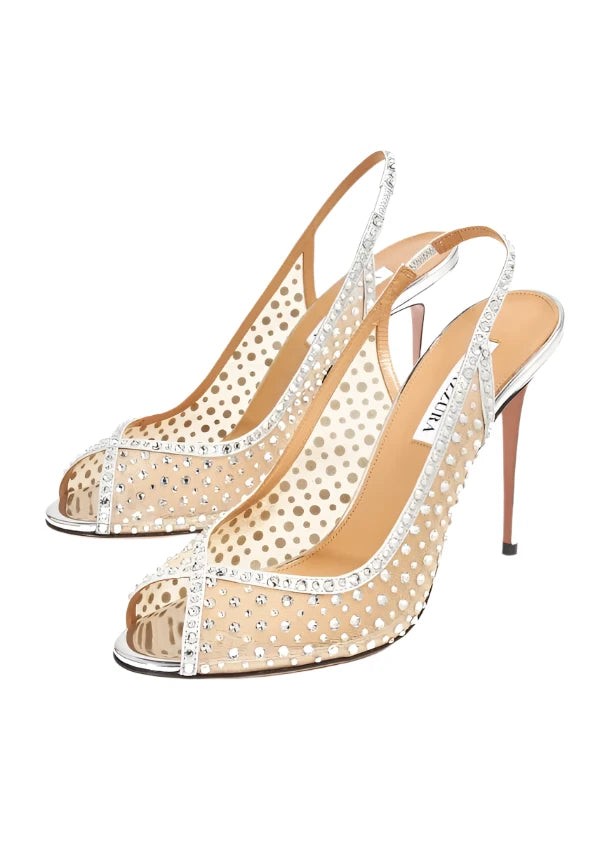 Aquazzura Crystal Lover 105 Embellished Sandals