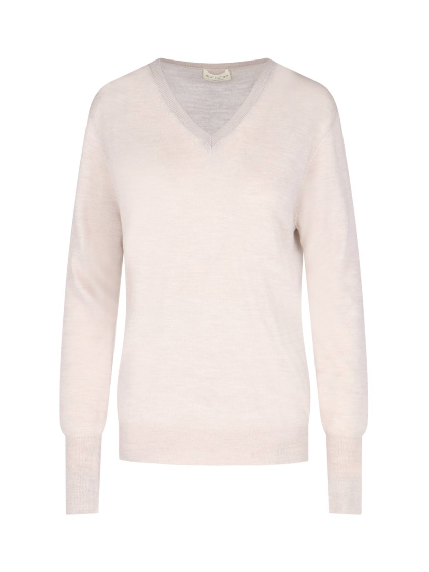 Ma'ry'ya Beige Virgin Wool And Cashmere Knit Sweater In Neutrals