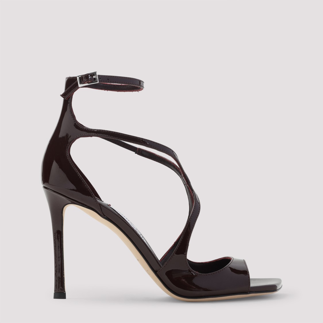 Jimmy Choo Azia95 Sandals With Squared Open Toe And Ankle Strap In Brown