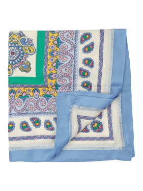 Etro Cashmere And Silk Brushed Scarf With Paisley Medallion