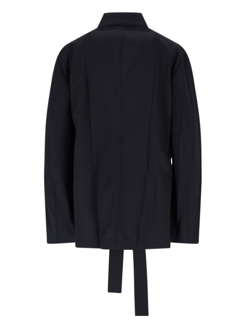 SETCHU SETCHU DOUBLE-BREASTED BLAZER – NAVY