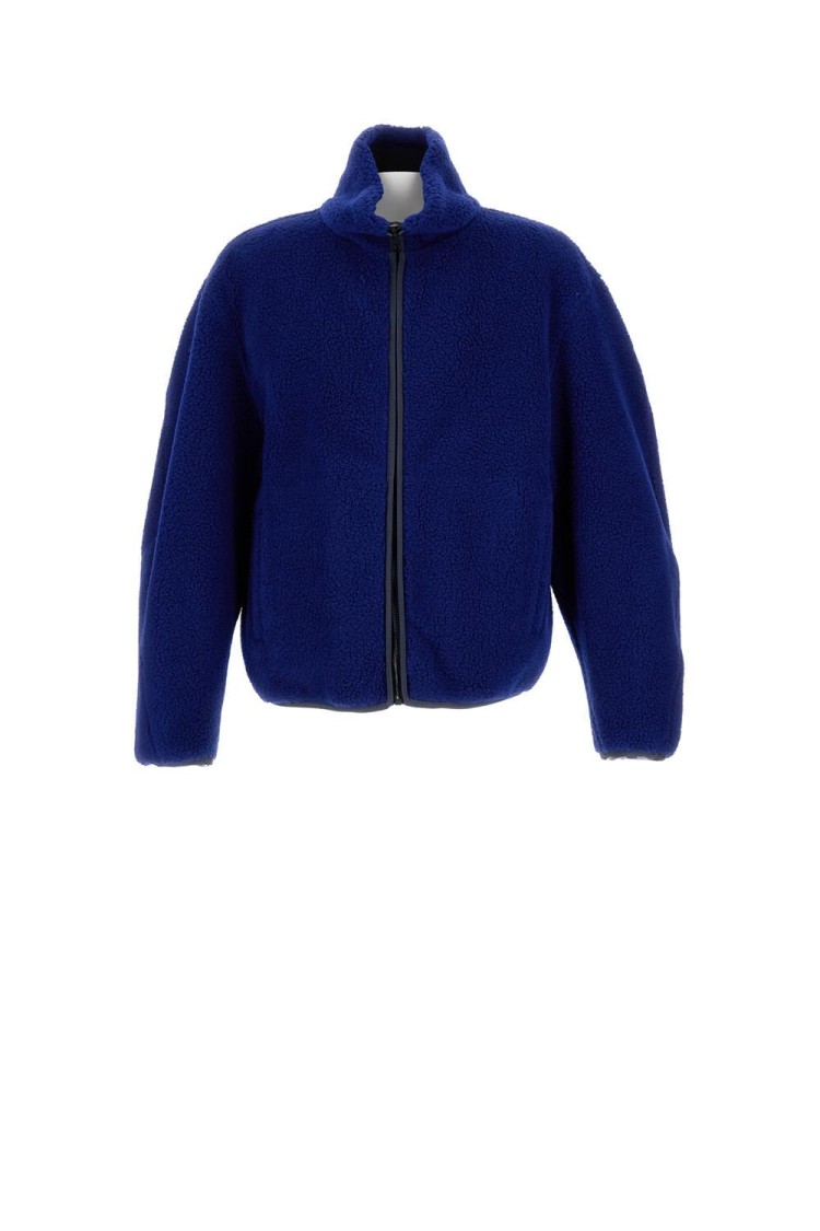Givenchy Blouson Jacket In Fleece With Couture Stitching In Blue