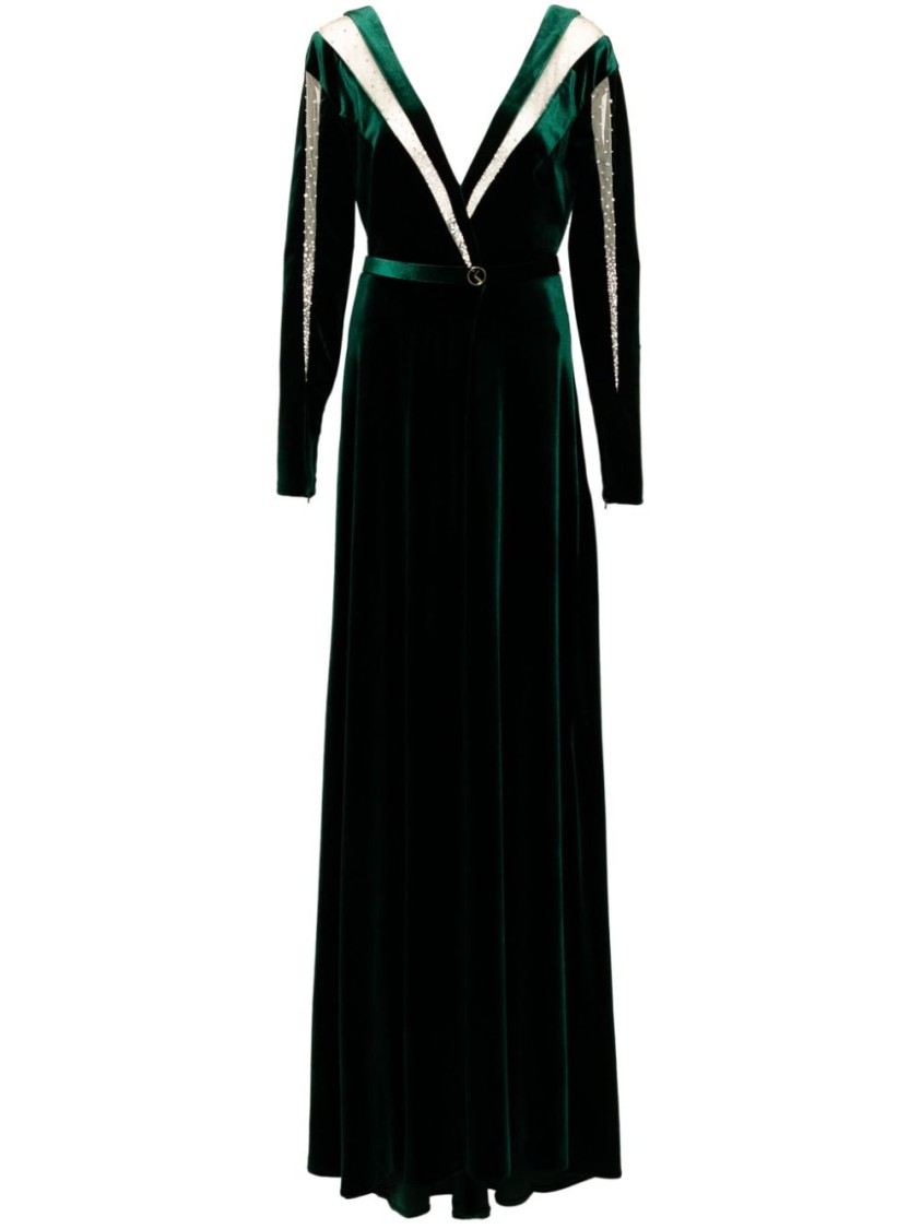 Saiid Kobeisy Velvet Long Dress In Black