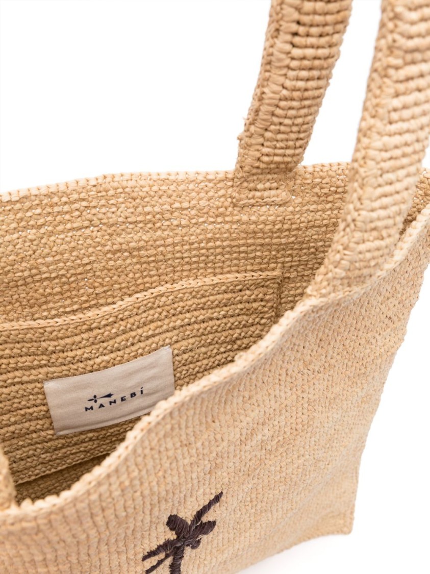 Manebi Natural Raffia Shopper Bag