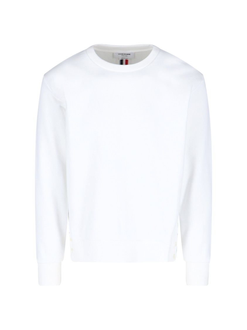 Shop Thom Browne "loopback Stripe" Pullover – White