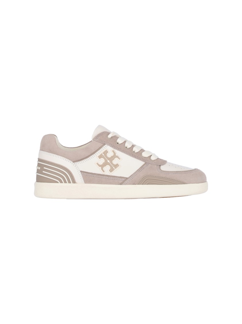 Tory Burch Clover Court' Taupe Nappa Trainers – Taupe In Neutrals