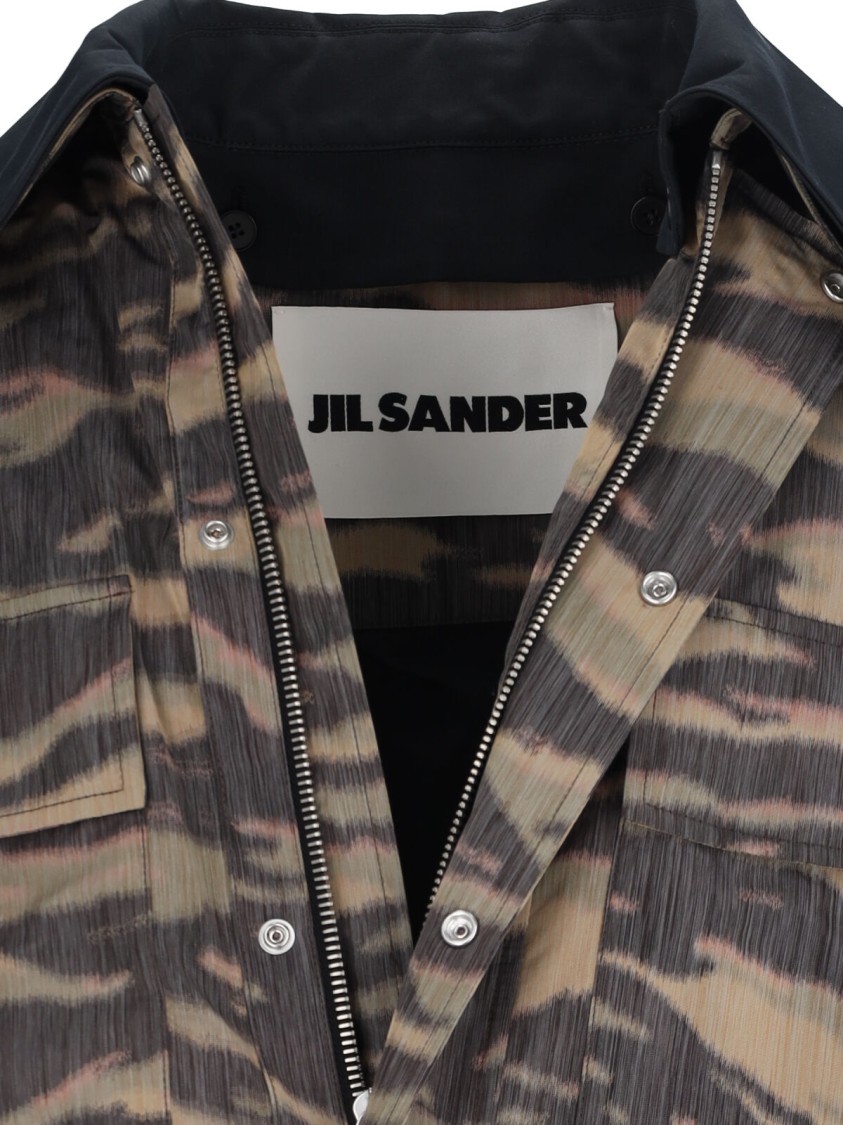 Jil Sander Camouflage Print Pointed Collar Long Sleeve Jacket