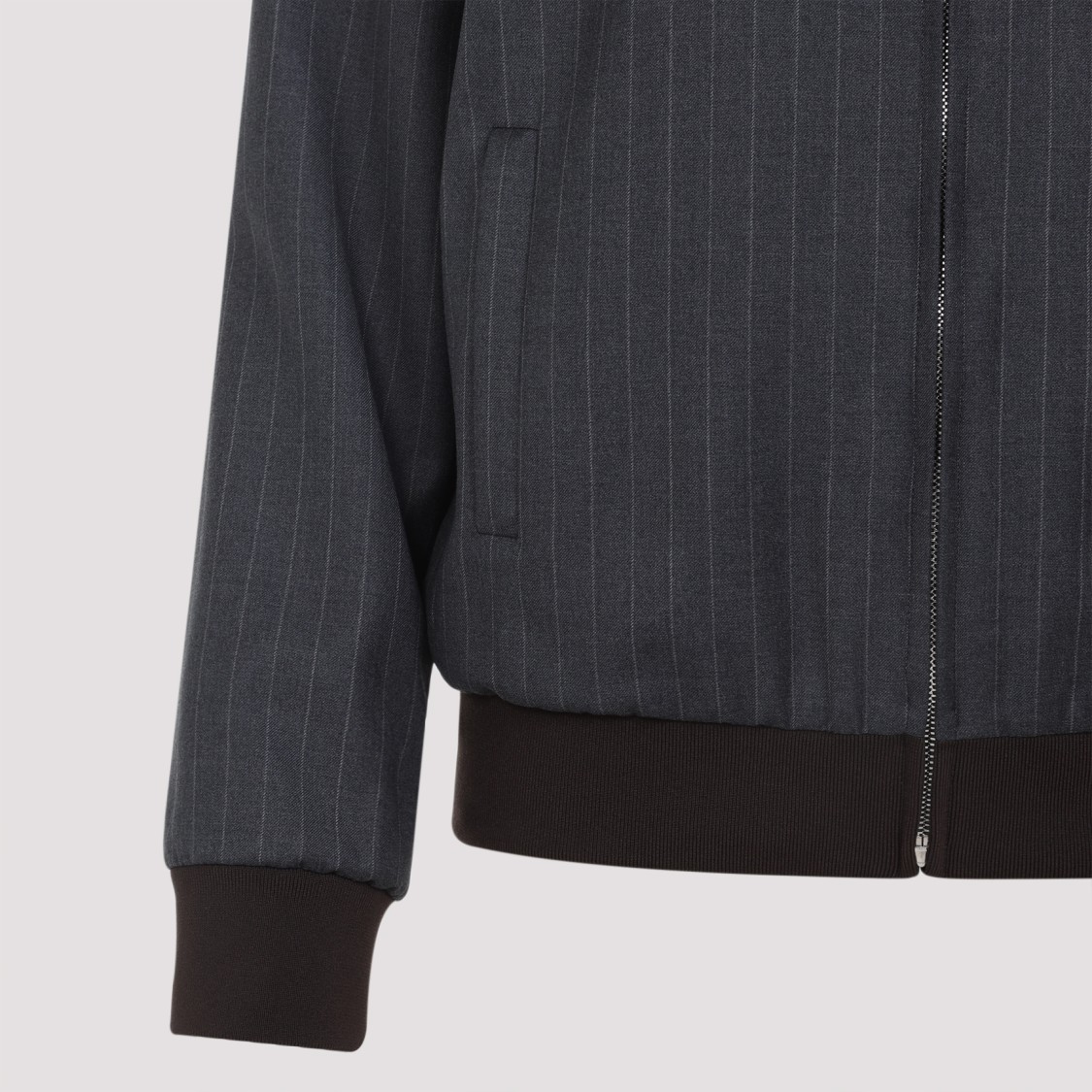 Miu Miu Wool Pinstripe Jacket Side Pockets In Black