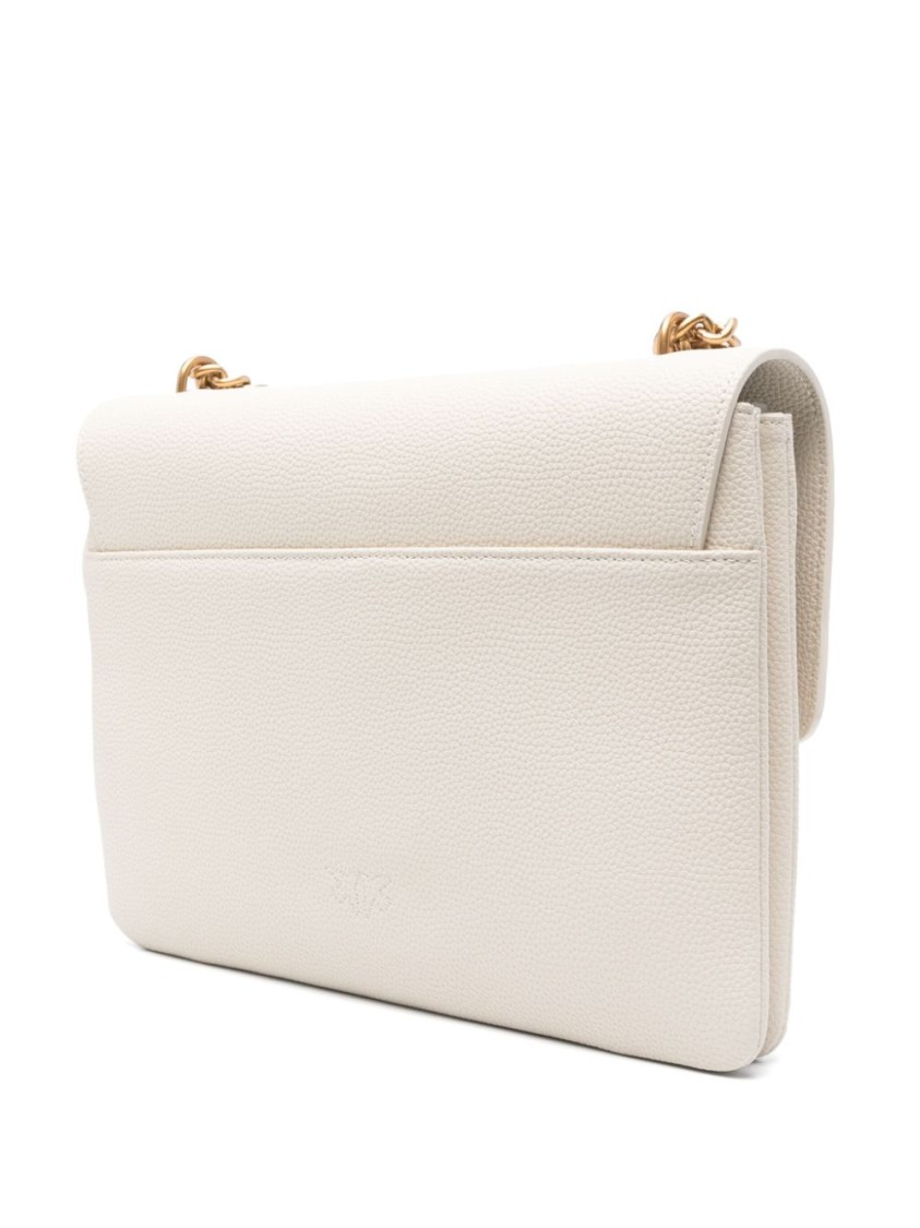 Pinko Love One Soft Shoulder Bag In White