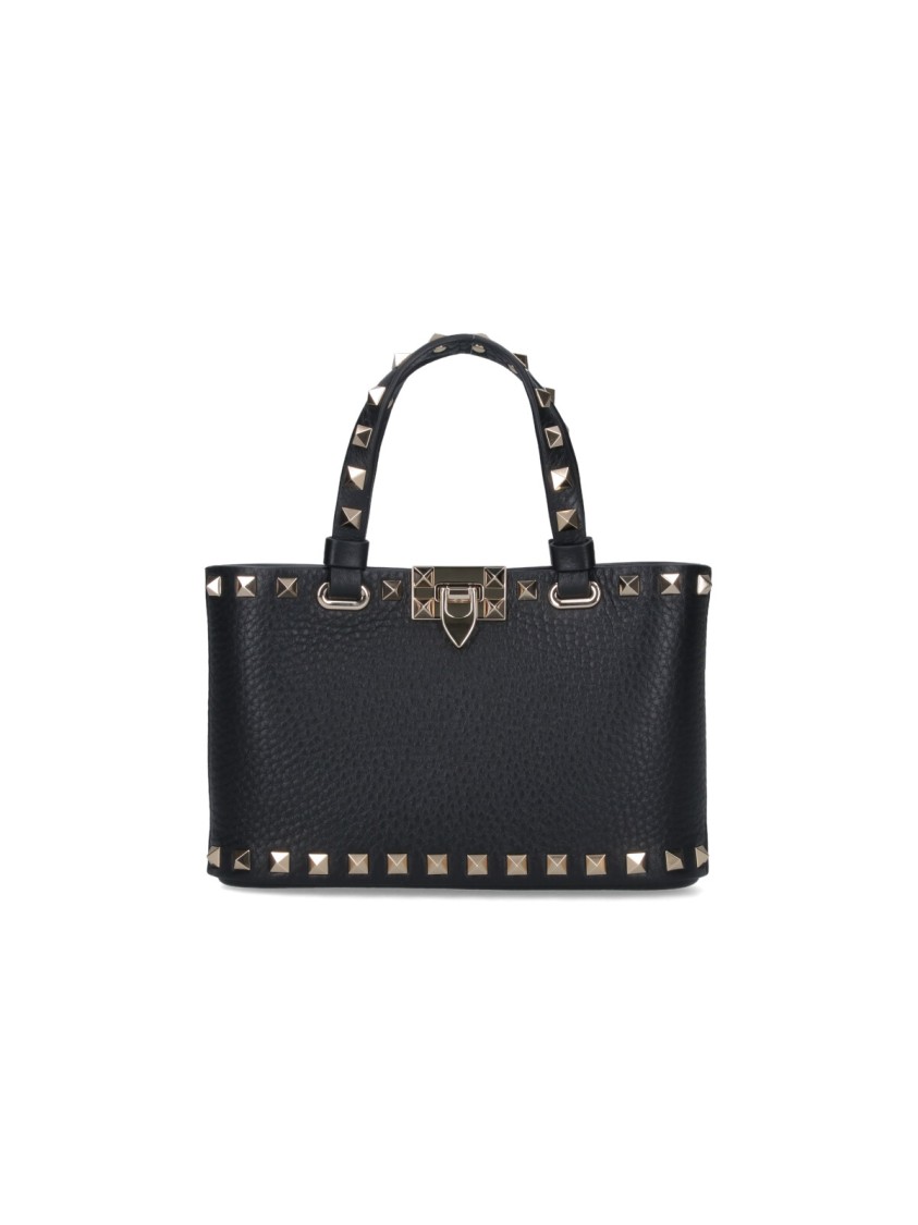 Valentino Garavani Mini Tote Bag "Rockstud"  Black