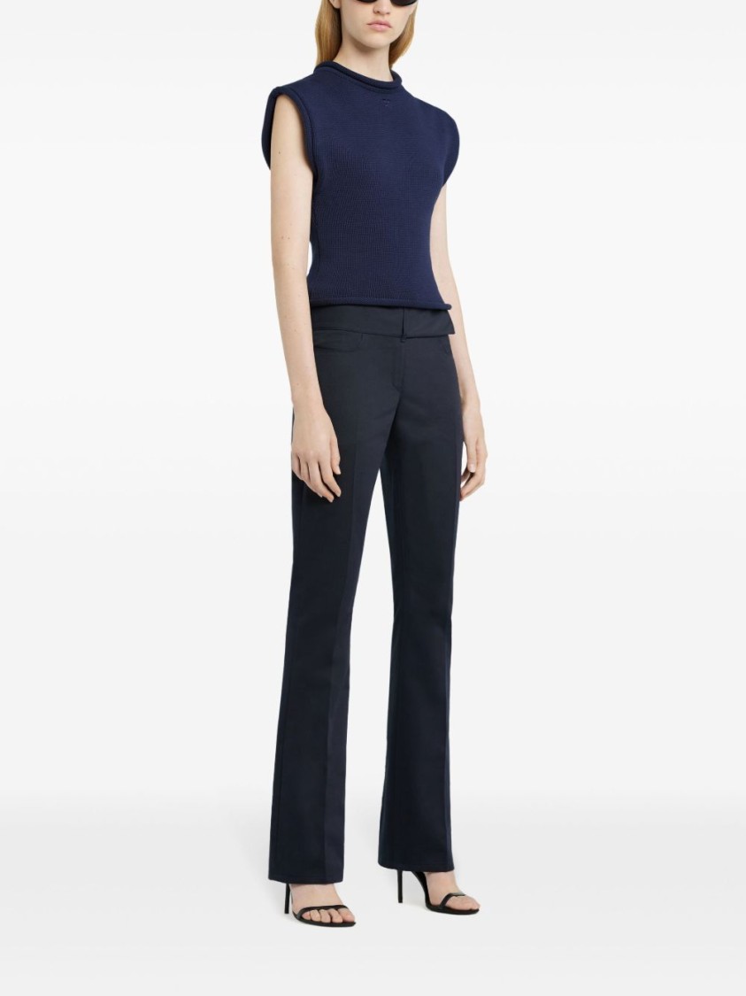 Courrèges Courreges Women Cropped Sleeveles Sweater In Blue