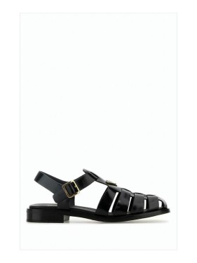 Prada Black Lamb Leather Ballerinas With Decorative Straps