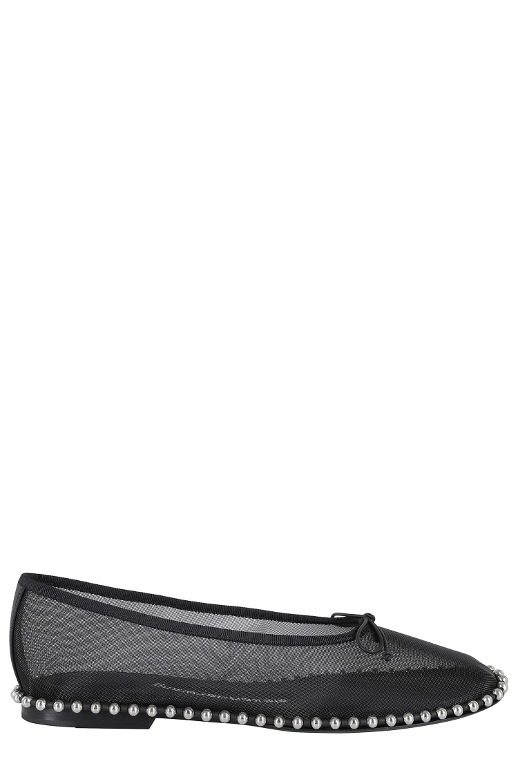 Alexander Wang Lina Studded Mesh Ballet Flats In Black