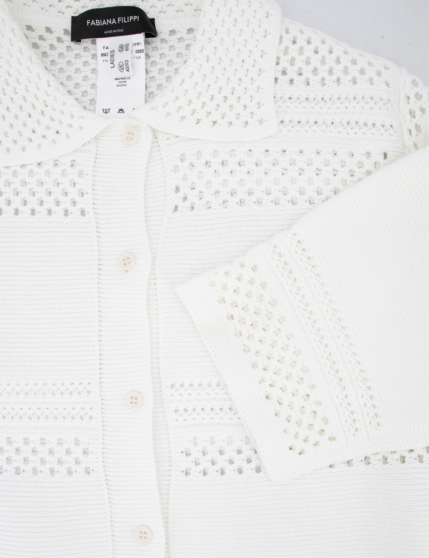 FABIANA FILIPPI FABIANA FILIPPI BUTTON-DETAIL KNIT SWEATER WITH RUFFLED HEM