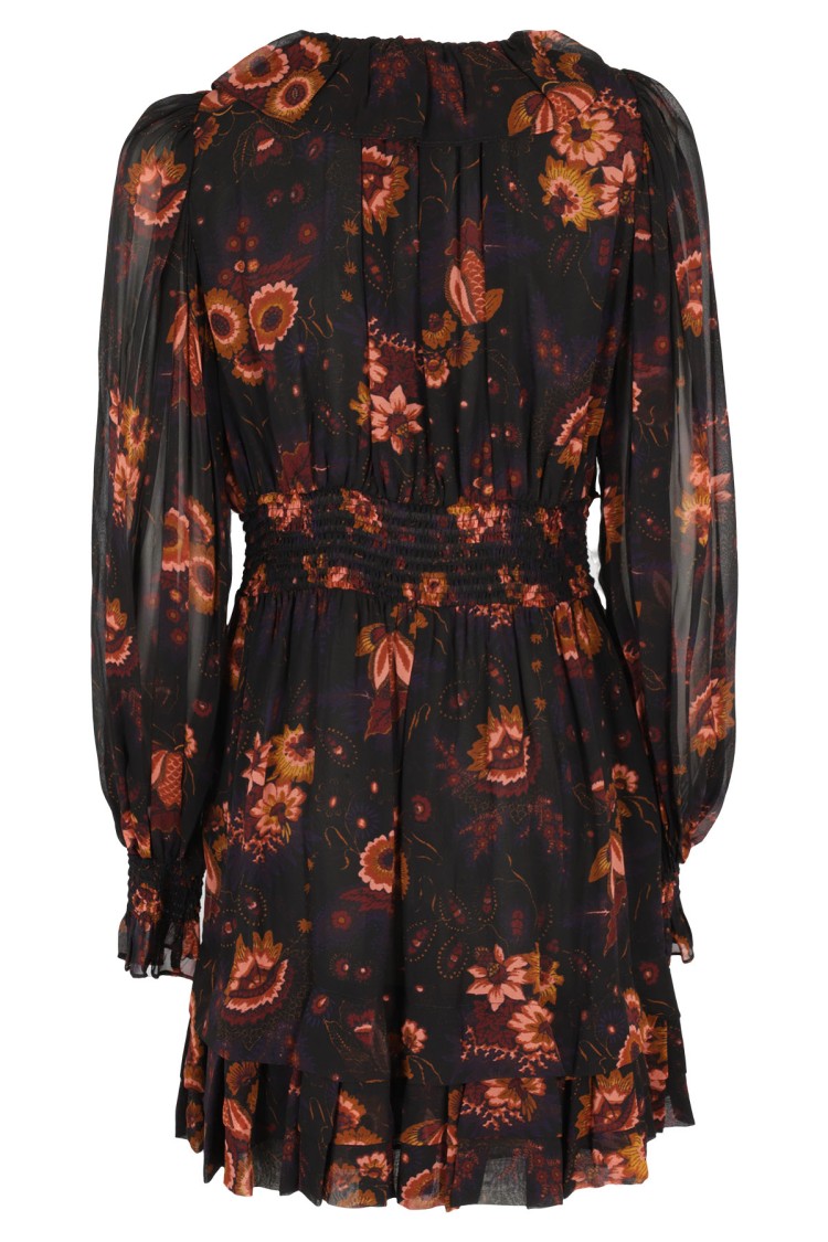 Ulla Johnson Adara Tiered-ruffle Mini Silk Dress In Black