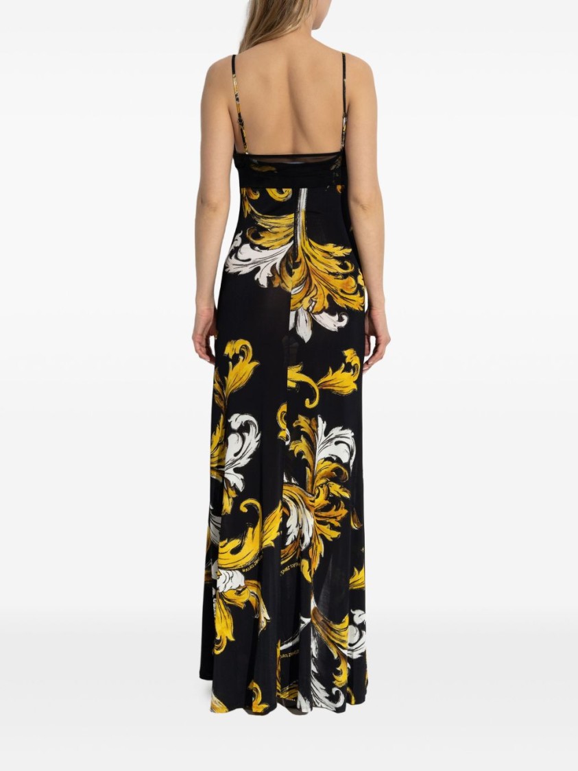 Versace Jeans Couture Maxi Dress With Signature Barocco Print