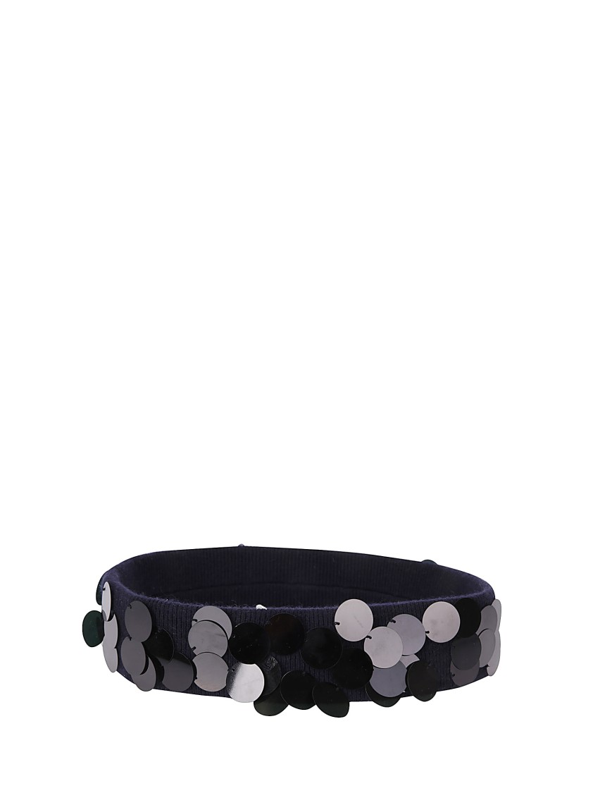 Shop Extreme Cashmere Cashmere Belt With Sequins And Embroidered Logo In Black
