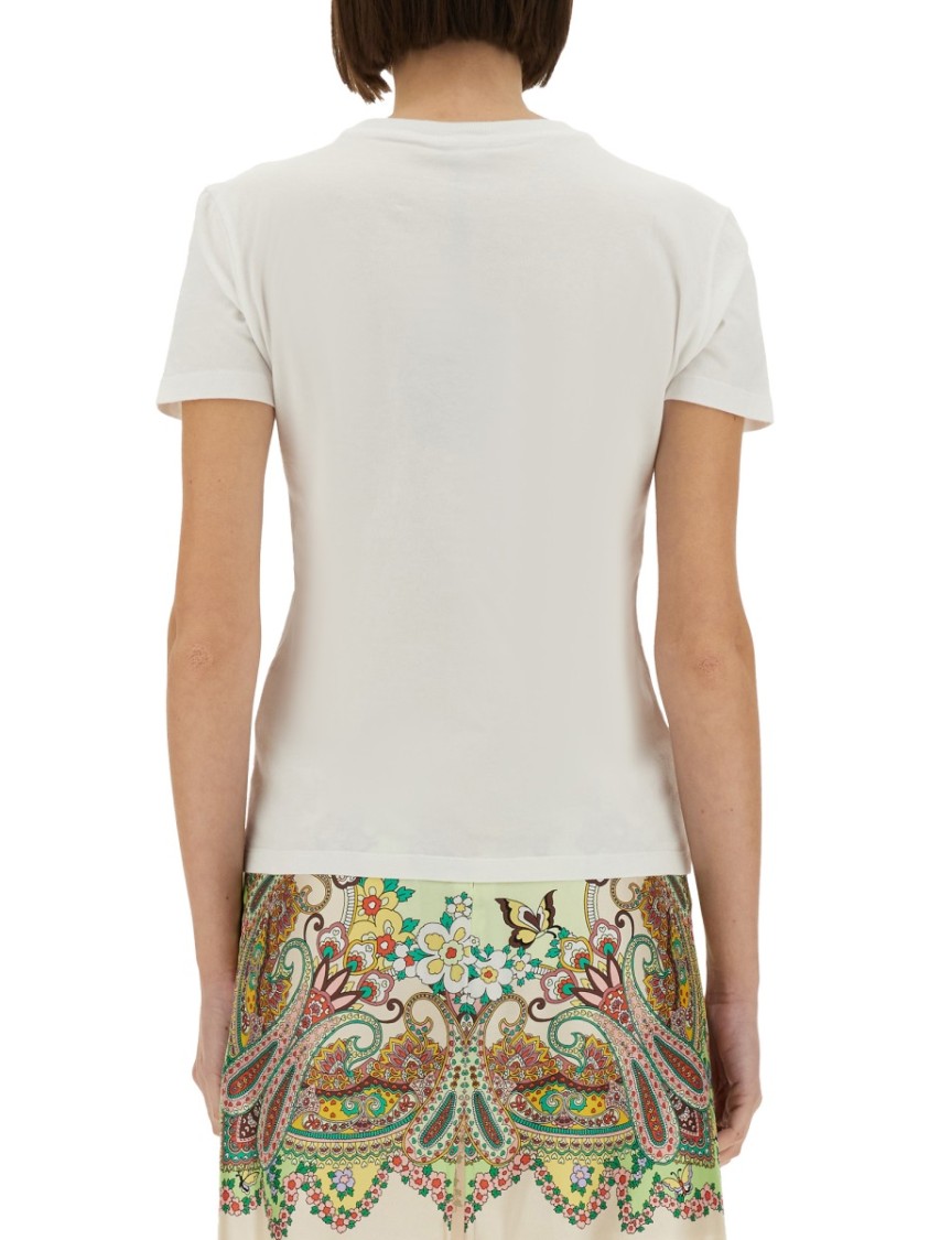 Shop Etro Classic White T-shirt With Logo Design