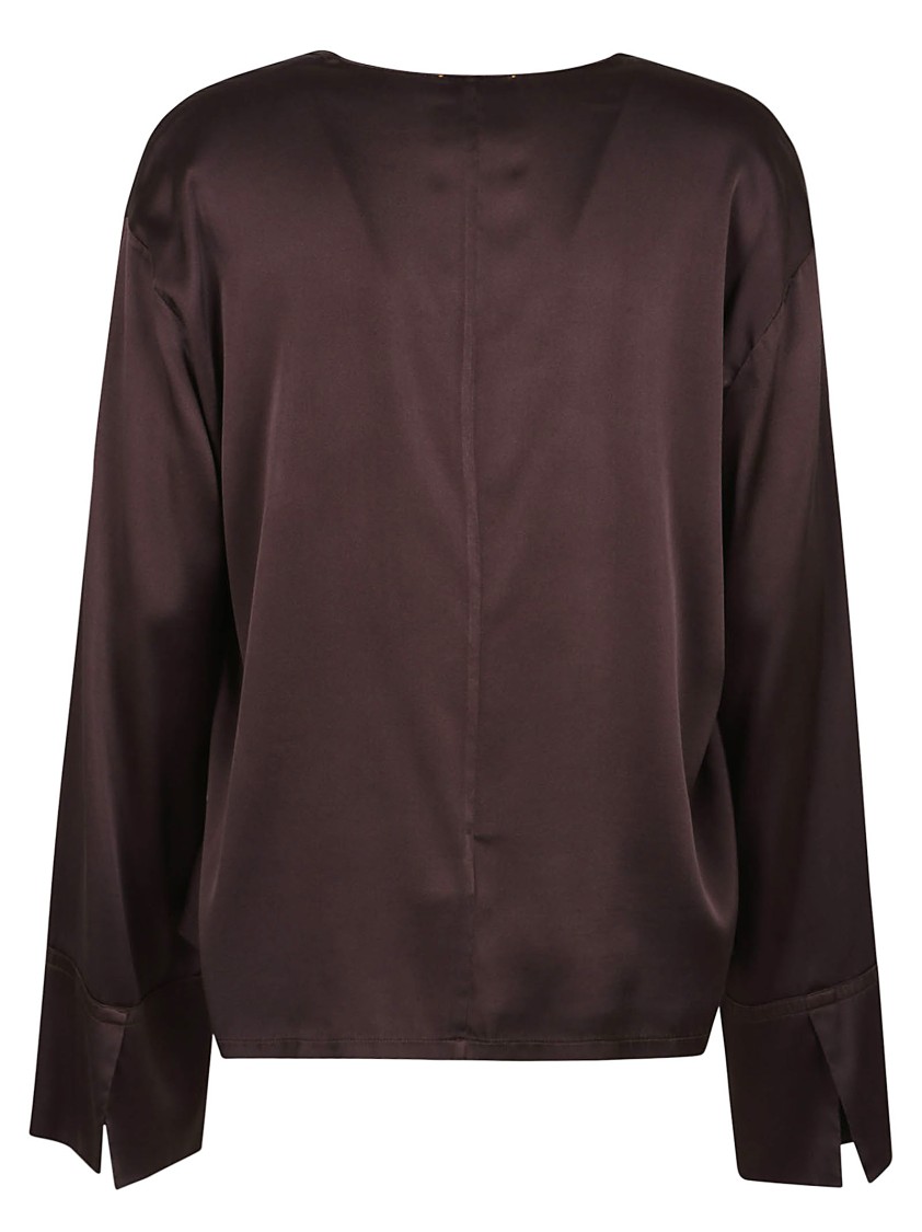 FORTE FORTE FORTE FORTE DEEP V-NECK SILK TOP