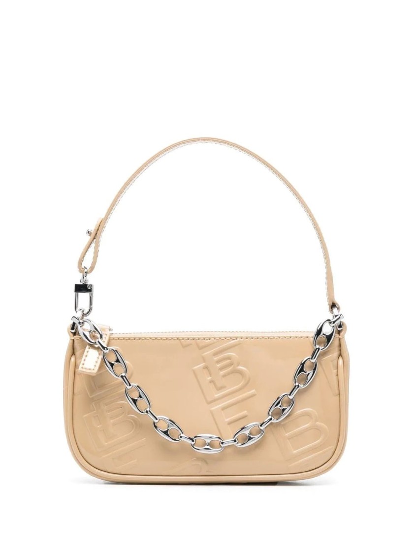 By Far Mini Rachel Kraft Leather Bag In Neutral