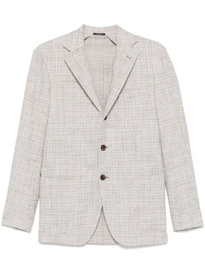 Sartorio Napoli Classic Tailored Wool Jacket In Gray