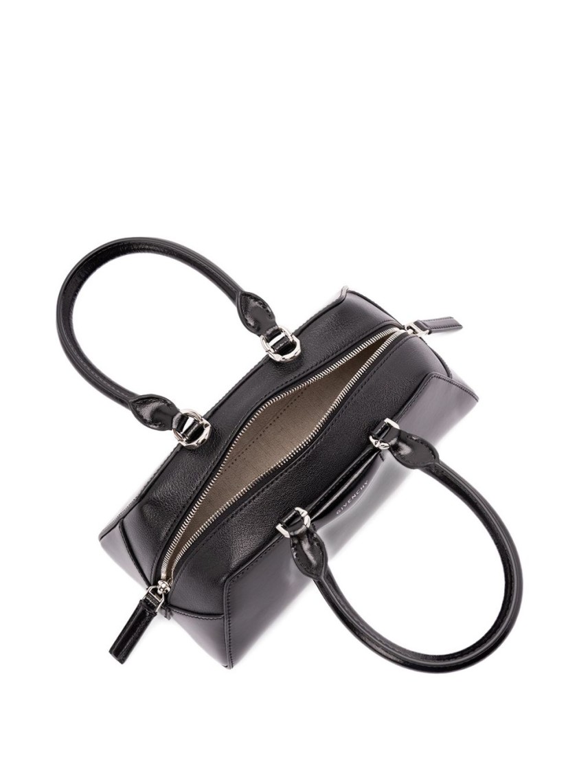 Givenchy Structured Black Handbag With Glossy Finish And Versatile Straps In Black
