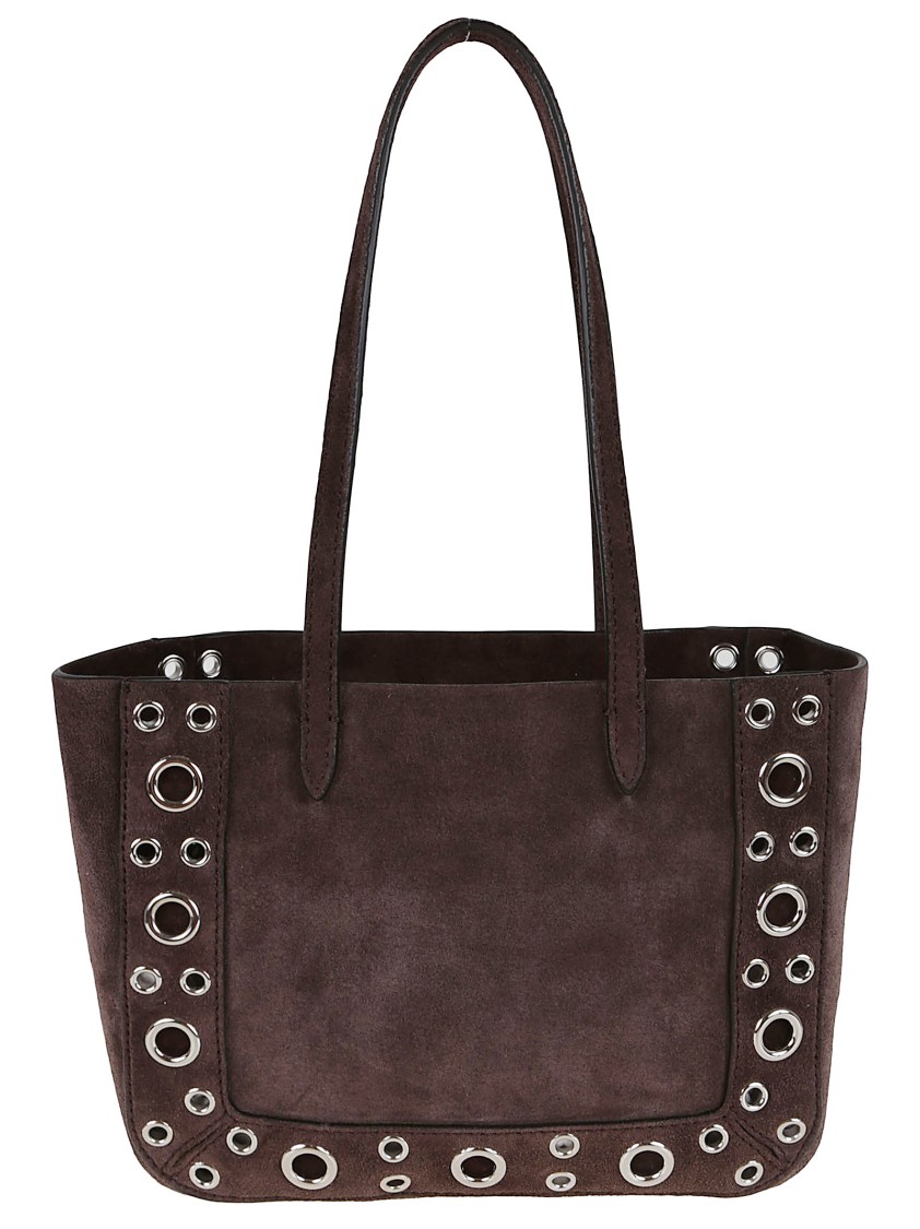 Valentino Garavani Nellcôte Mini Suede Tote Bag In Brown
