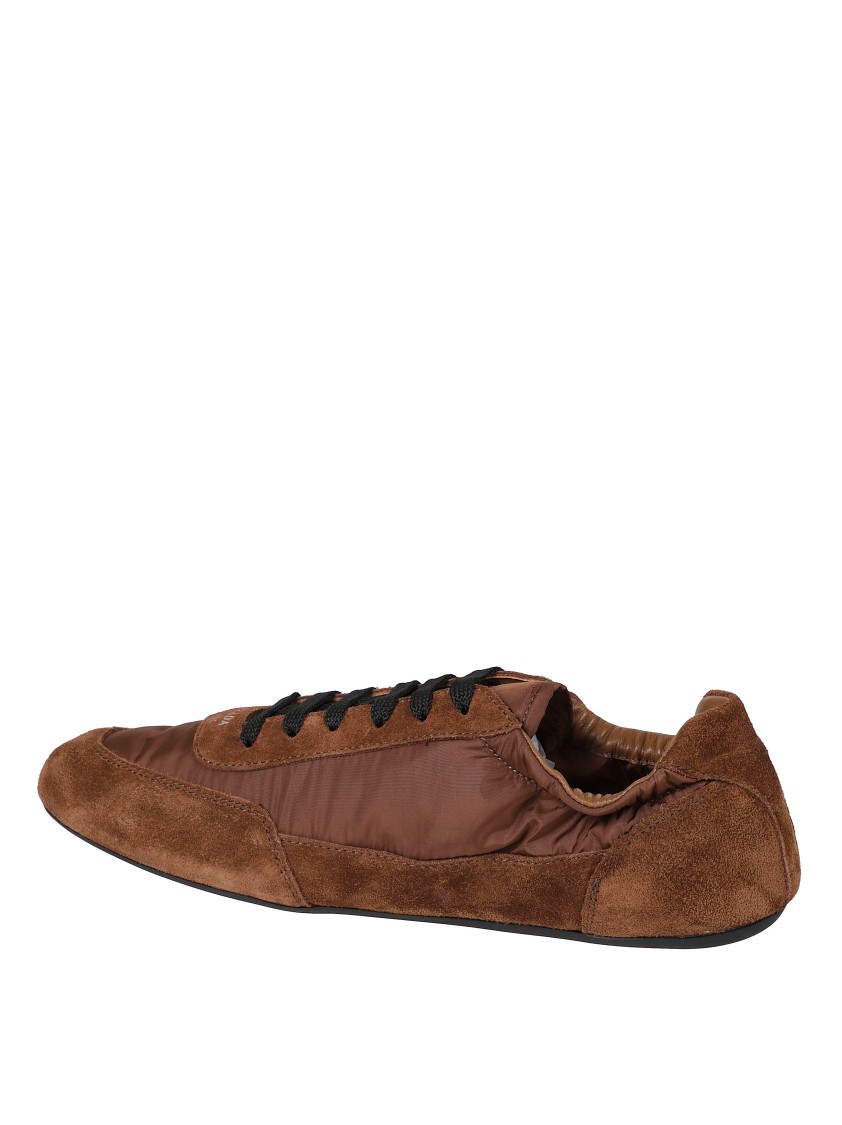 Prada Geometric Tread Lightweight Ballerina Sole In Brown