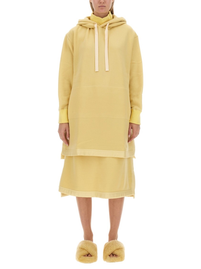 Jil Sander Relaxed-fit Oversized Hoodie With Drawstring Closure In Yellow