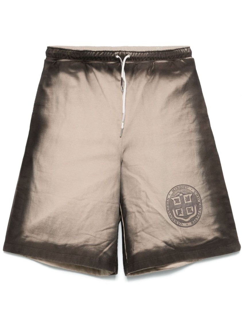 Shop Misbhv Gradient Beige Shorts With Elastic Waistband In Neutrals