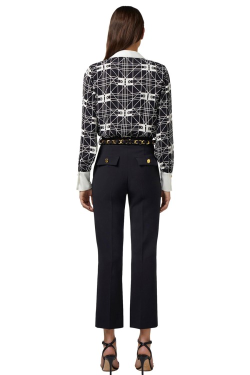 関税送料込【ELISABETTA FRANCHI】 ダイヤモンドプリントスーツ Elisabetta Franchi お洒落 ダイヤモンドプリントジャンプスーツ