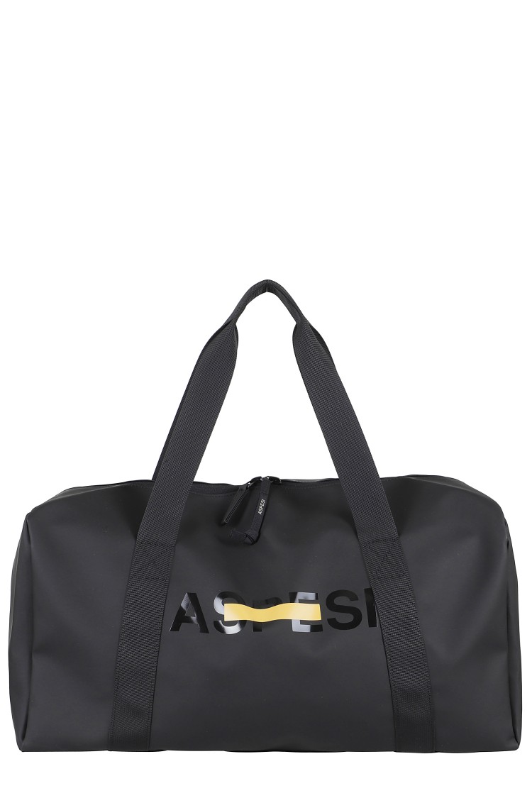Aspesi Black Duffel Bag With Double Compartment