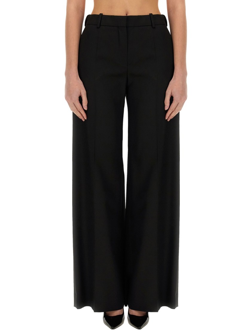 Nina Ricci High Waist Pleated Wide-leg Trousers In Black