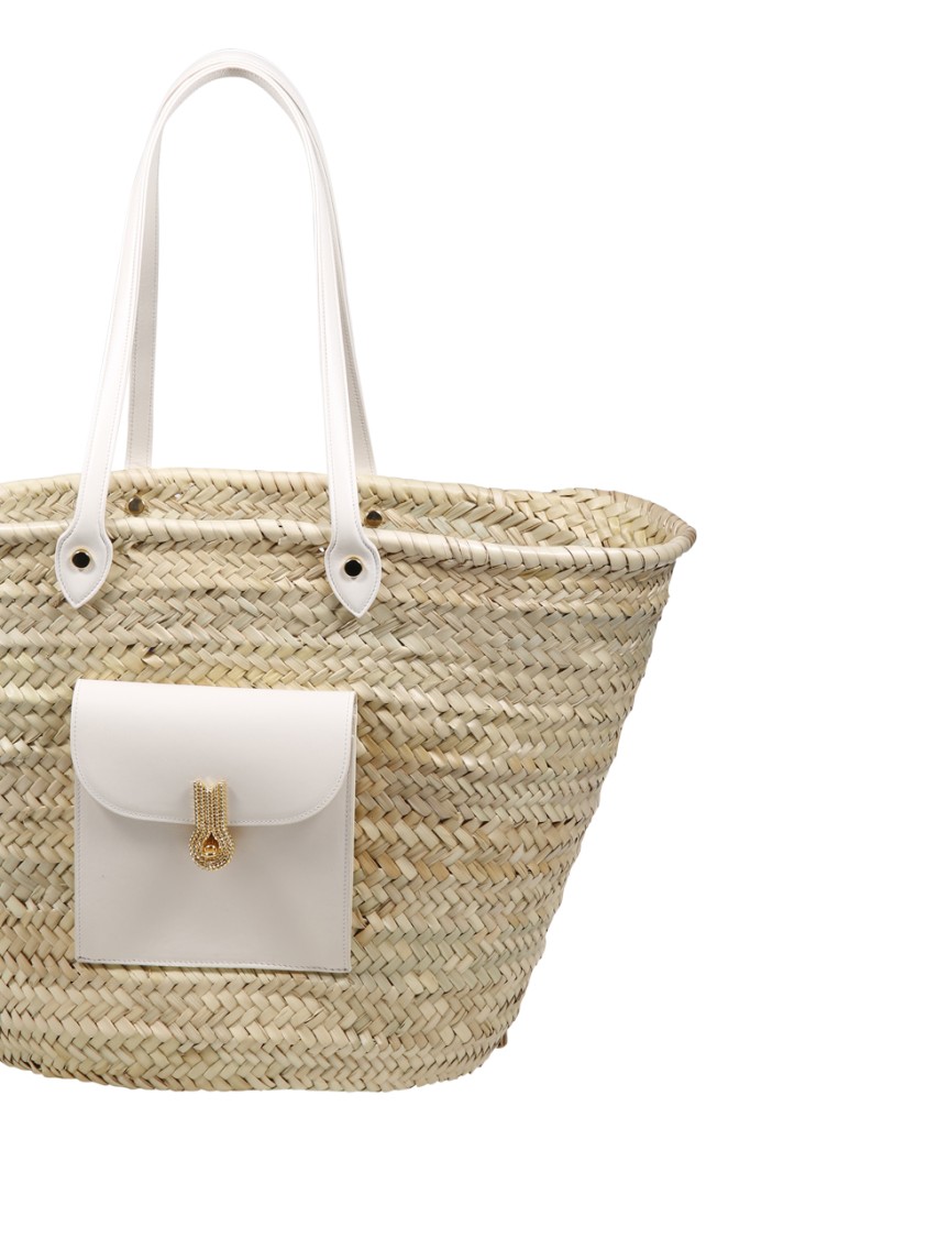 Amato Daniele Queen Basket Long Handles Bag In Neutrals