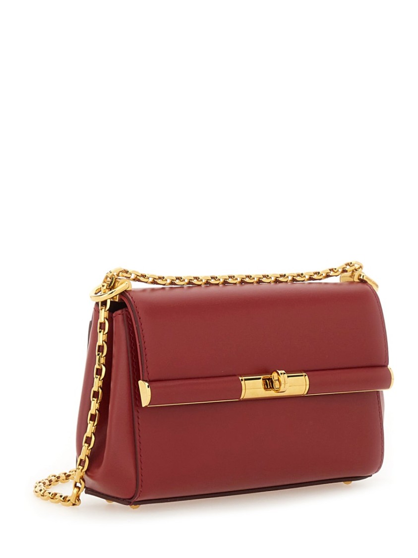Dolce & Gabbana Marlene Red Shoulder Bag With Twist Lock In Leather Woman In Red