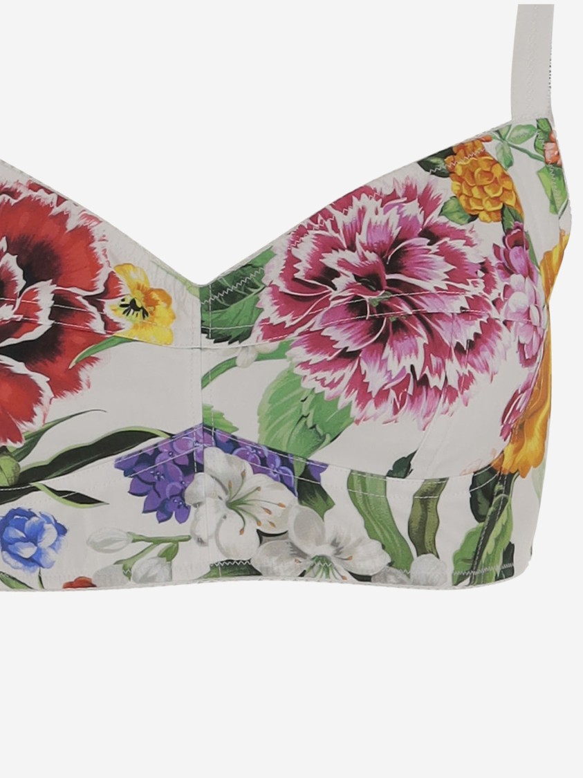 Dolce & Gabbana White Polka Silk Corset Bustier Top In Multicolor
