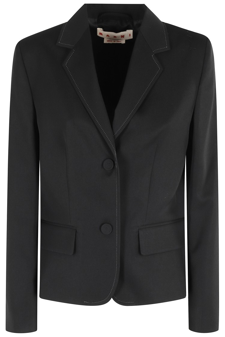 Marni Notched-lapel Two-button Jacket In Black