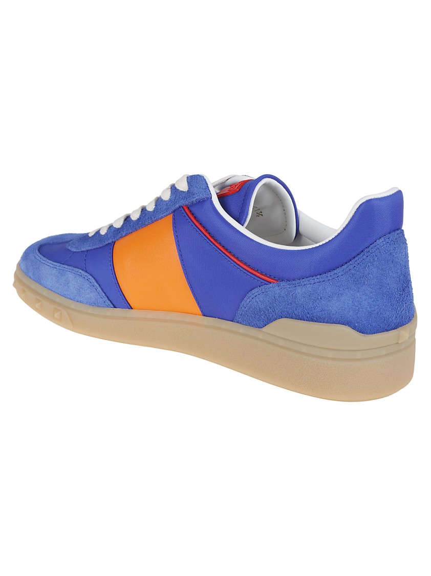 Valentino Multicolor Split Leather And Leather Upvillage Sneakers In Blue
