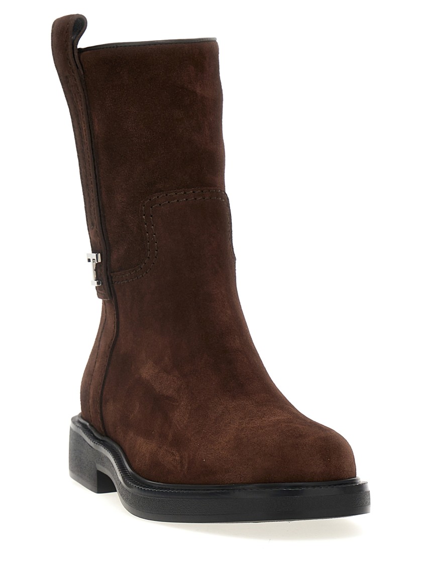 Tod's T Timeless Ankle Boots In Brown