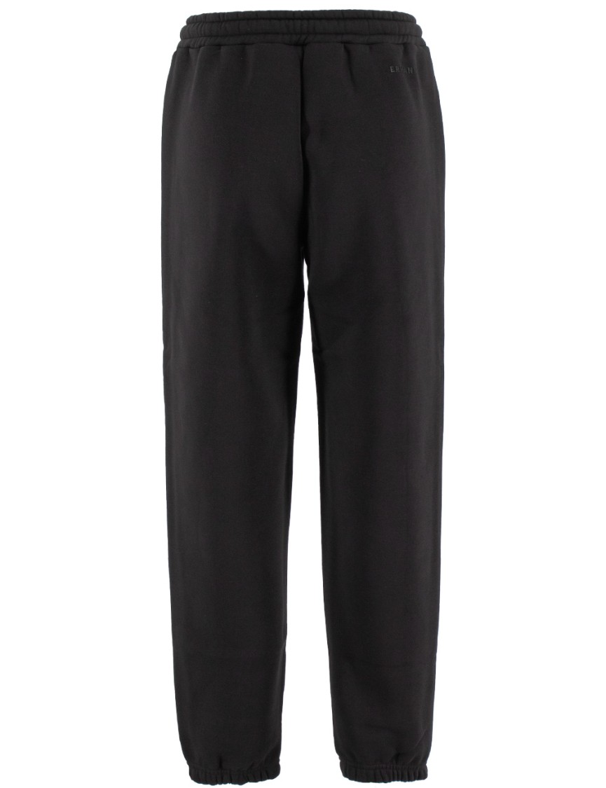 Ermanno Firenze Black High-waisted Jogger Trousers With Drawstring Detail In Black