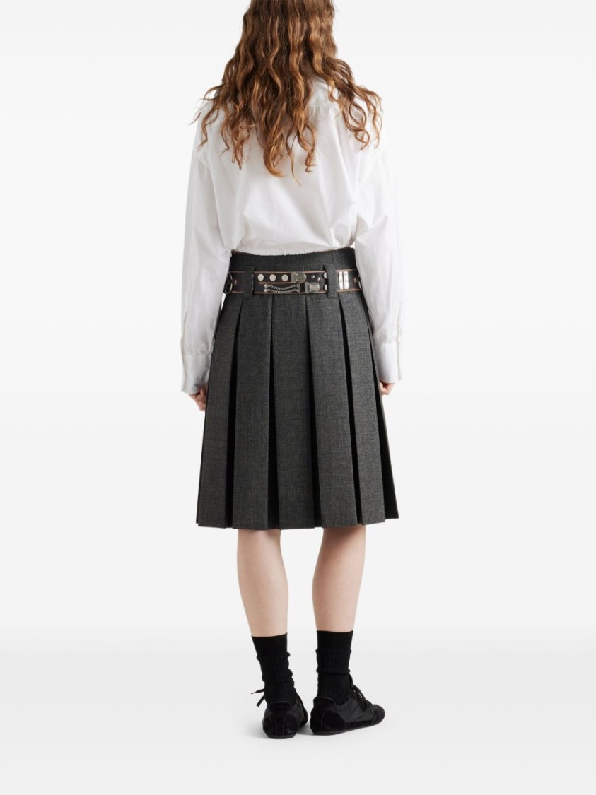 Prada Drawstring Poplin Shirt In White