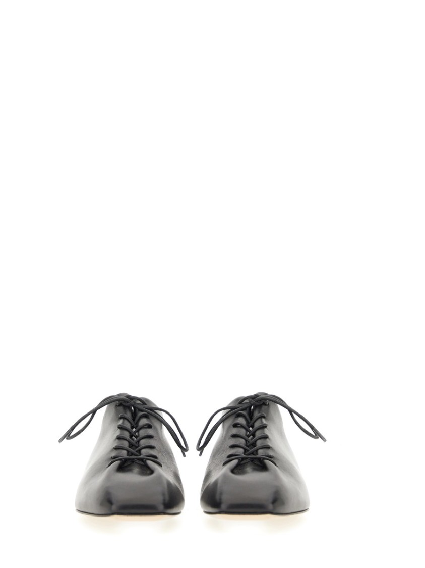 Shop Aeyde Aeydē "isla" Black Lace-up Shoe