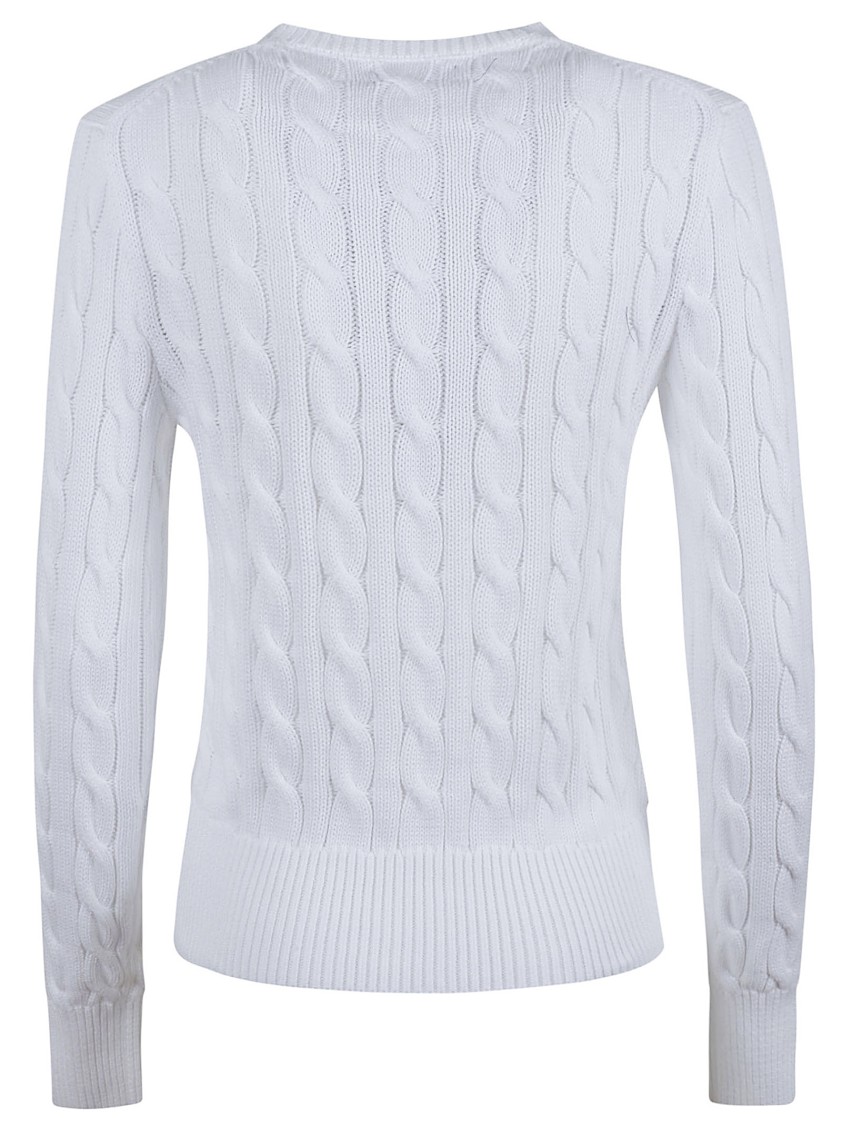 Polo Ralph Lauren Cable Knit Cardigan With Button-down Front In Blue