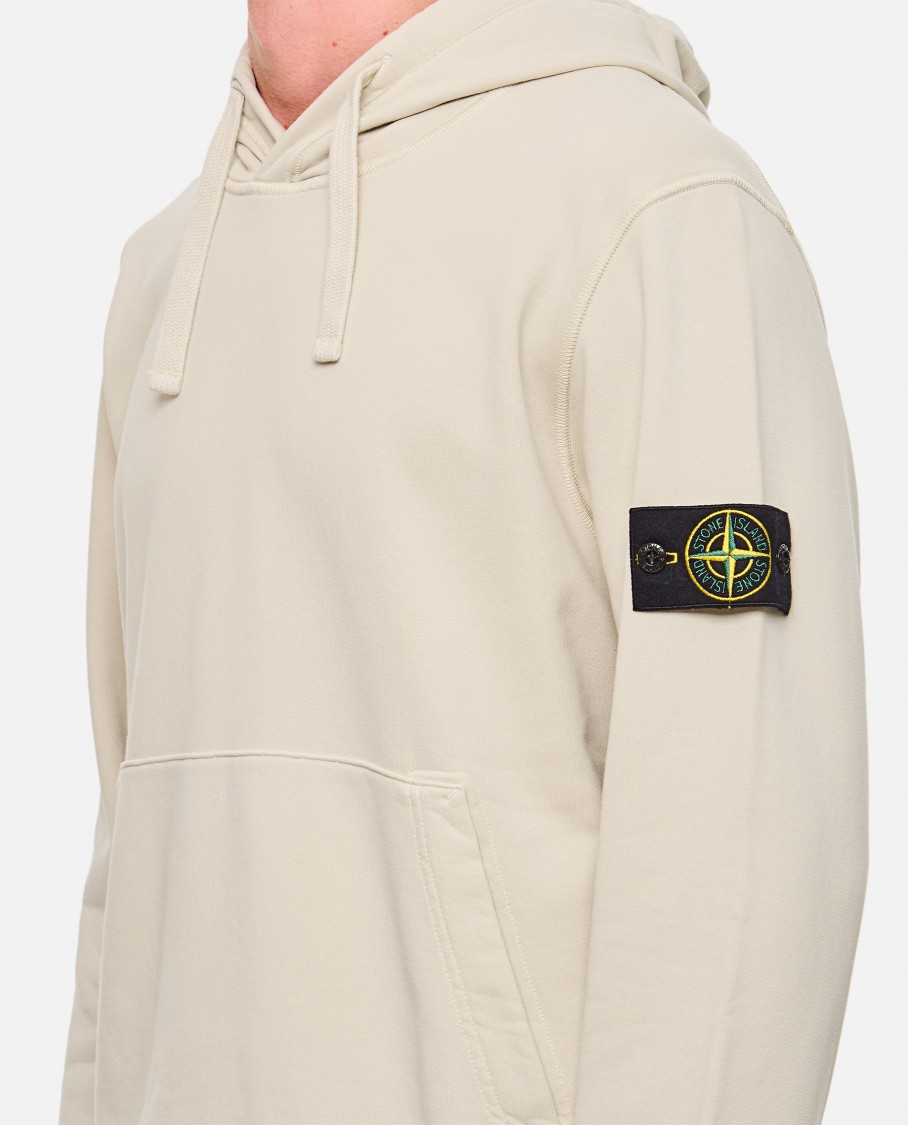 Stone Island Classic Hooded Sweatshirt With Kangaroo Pocketlogo Patch In Neutrals