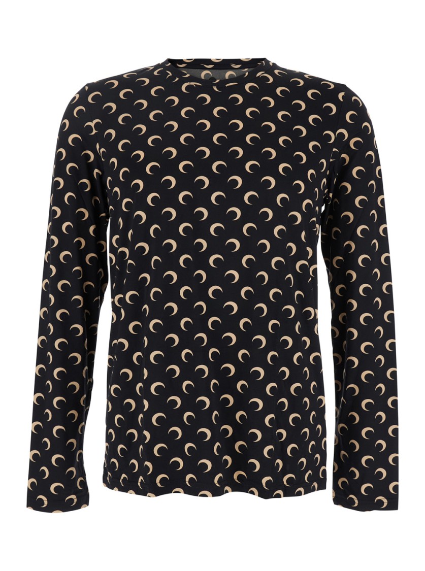 Shop Marine Serre Moon Print Stretch Tech Fabric Crewneck Top