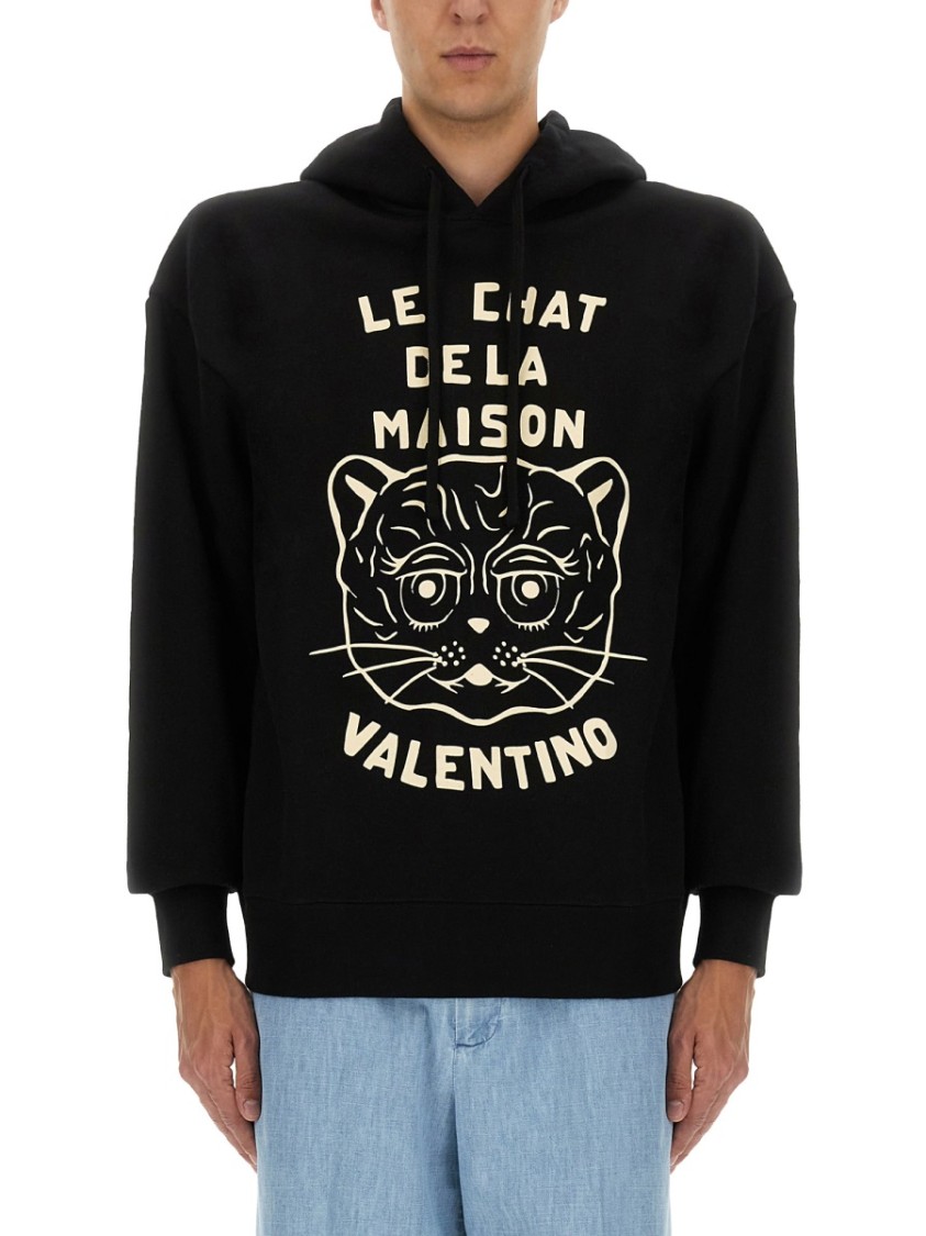 パーカー・フーディ Valentino Le Chat De La Maison Cotton Sweatshirt Valentino Le Chat De La Maison' Graphic Cotton Sweatshirt